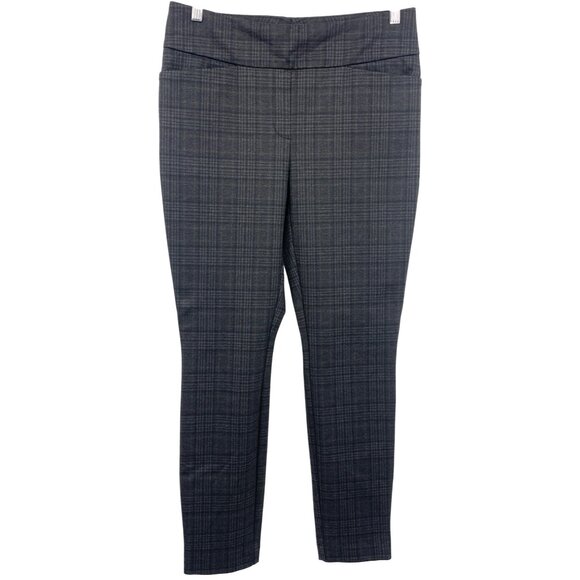 Dalia Womens Plaid Pants Size Medium M Black Work Career Stretch EUC - Picture 1 of 5